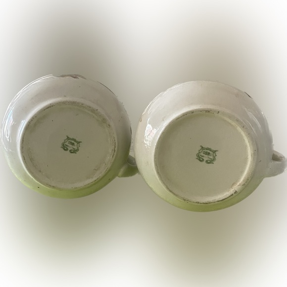 Set of vintage soup mugs with printed soup recipe on both mugs. - Picture 5 of 5